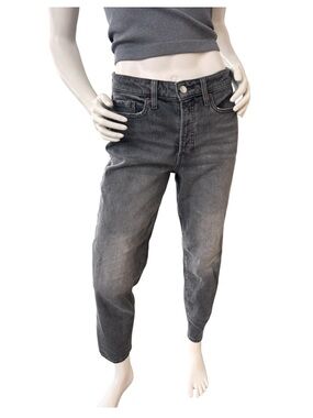 Old Navy - High Rise OG Straight Grey Washed Button Fly Cropped Jean - Size 8